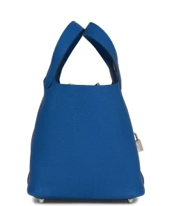 Alternative view of Hermès Picotin Lock 18 Bleu France Clemence Palladium Hardware