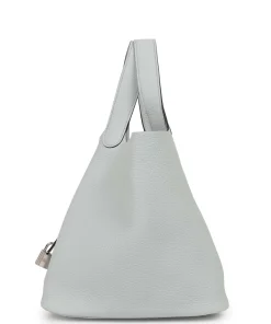 Alternative view of Hermès Picotin Lock 22 Bleu Pale Clemence Palladium Hardware