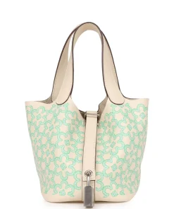 Hermès Micro Picotin Lock 14 "Lucky Daisy" Nata Swift Palladium Hardware