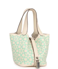 Alternative view of Hermès Micro Picotin Lock 14 "Lucky Daisy" Nata Swift Palladium Hardware