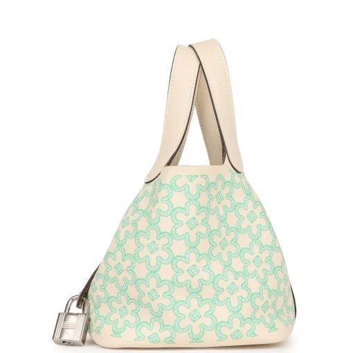 Hermès Micro Picotin Lock 14 "Lucky Daisy" Nata Swift Palladium Hardware - Image 3