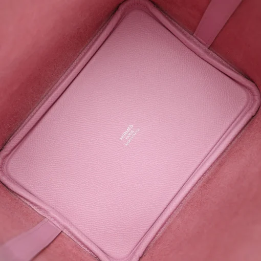 Hermès Picotin 18 Tressage De Cuir Mauve Sylvestre Epsom Palladium Hardware - Image 4