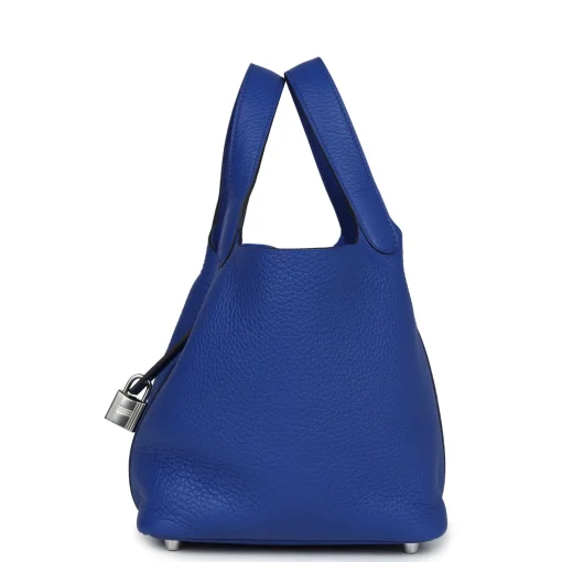 Hermès Picotin Lock 18 Bleu Royal Clemence Palladium Hardware - Image 2