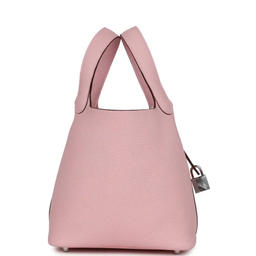 Hermès Picotin Lock 18 Rose Sakura Clemence Palladium Hardware - Image 2