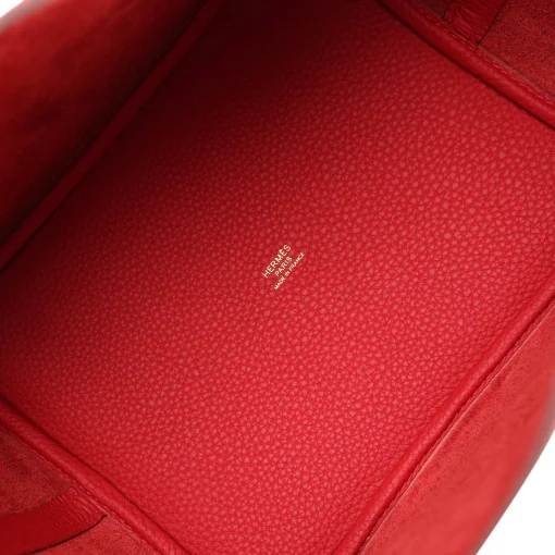 Hermès Picotin Lock 22 Vermillion Clemence Gold Hardware - Image 4