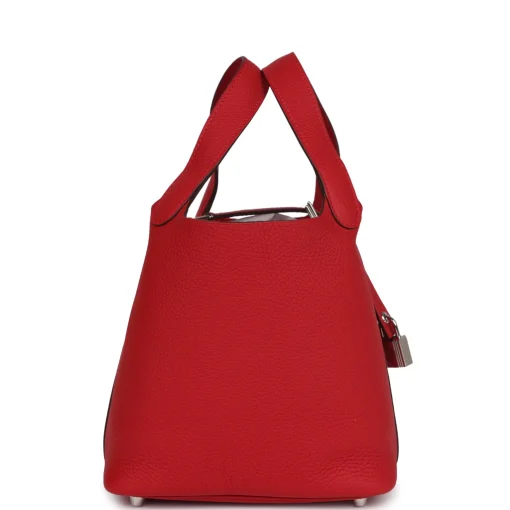 Hermès Picotin Lock 18 Vermillion Clemence Palladium Hardware - Image 2