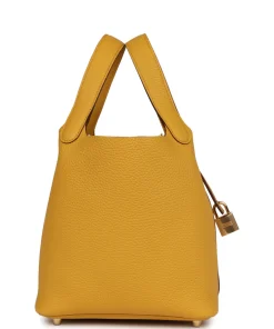 Alternative view of Hermès Picotin Lock 18 Jaune Ambre Clemence Gold Hardware