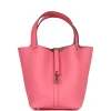 Hermès Picotin Lock 22 Rose Azalee Clemence Palladium Hardware