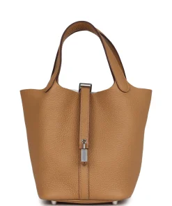Hermès Picotin Lock 18 Biscuit Clemence Palladium Hardware