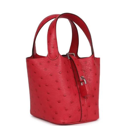 Hermès Micro Picotin Lock 14 Bougainvillea Ostrich Palladium Hardware - Image 2