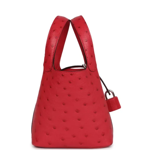 Hermès Micro Picotin Lock 14 Bougainvillea Ostrich Palladium Hardware - Image 3