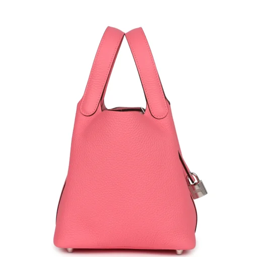 Hermès Picotin Lock 18 Rose Azalee Clemence Palladium Hardware - Image 3
