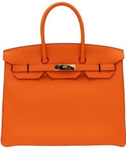 HERMES BIRKIN 35 ORANGE TOGO GOLD HARDWARE