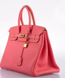 Alternative view of HERMES BIRKIN 35 ROSE LIPSTICK TOGO GOLD HARDWARE