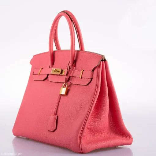 HERMES BIRKIN 35 ROSE LIPSTICK TOGO GOLD HARDWARE - Image 2
