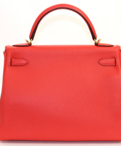Alternative view of Hermes Kelly 20cm Bag In Red Clemence Leather GHW