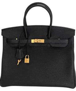 HERMES BIRKIN 35 BLACK TOGO GOLD HARDWARE